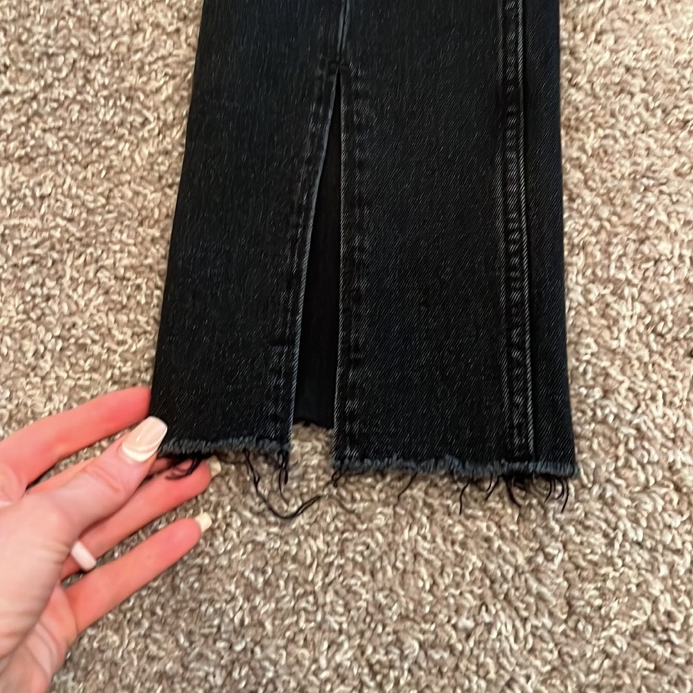 Abercrombie & Fitch Curve Love Black High Rise Front Split Seam Women Jeans - Picture 4 of 16